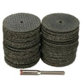 thumbnail image 1 of Rueda de corte de fibra de vidrio de 100 piezas con vástago de conexión de mandril de 1/8 pulg. giratorio, 1 of 8