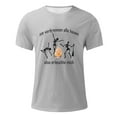 thumbnail image 4 of Haut à Manches Courtes Imprimé Thème Halloween pour Homme Col Rond Décontracté Graphique Feu Grande Taille Couleur Unie, 4 of 6