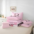 thumbnail image 6 of Homewish Bowknot Letter Monogrammed B 7-Piece Twin Bedding Sets for Teens Female Girls,Dreamy Princess Bedding Comforter Set,Cheetah Print Breathable Sheet Sets,Ultra Soft Home Decor,Reversible, 6 of 8