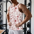 thumbnail image 5 of Gukieu Flower Leaves Print Men's Quick Dry Fitness Vest, Round Neck Sleeveless Fitness Bodybuilding Top-4X-Large, 5 of 7