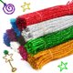 thumbnail image 4 of 30/50/100 piezas de tallos de chenilla con purpurina, limpiadores de pipas, tallos de oropel de felpa, palitos de alambre, suministros de manualidades educativas para niños, juguetes y manualidades, 4 of 5