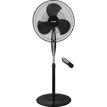 Optimus 18" Black Oscillating Stand Fan with Remote Control