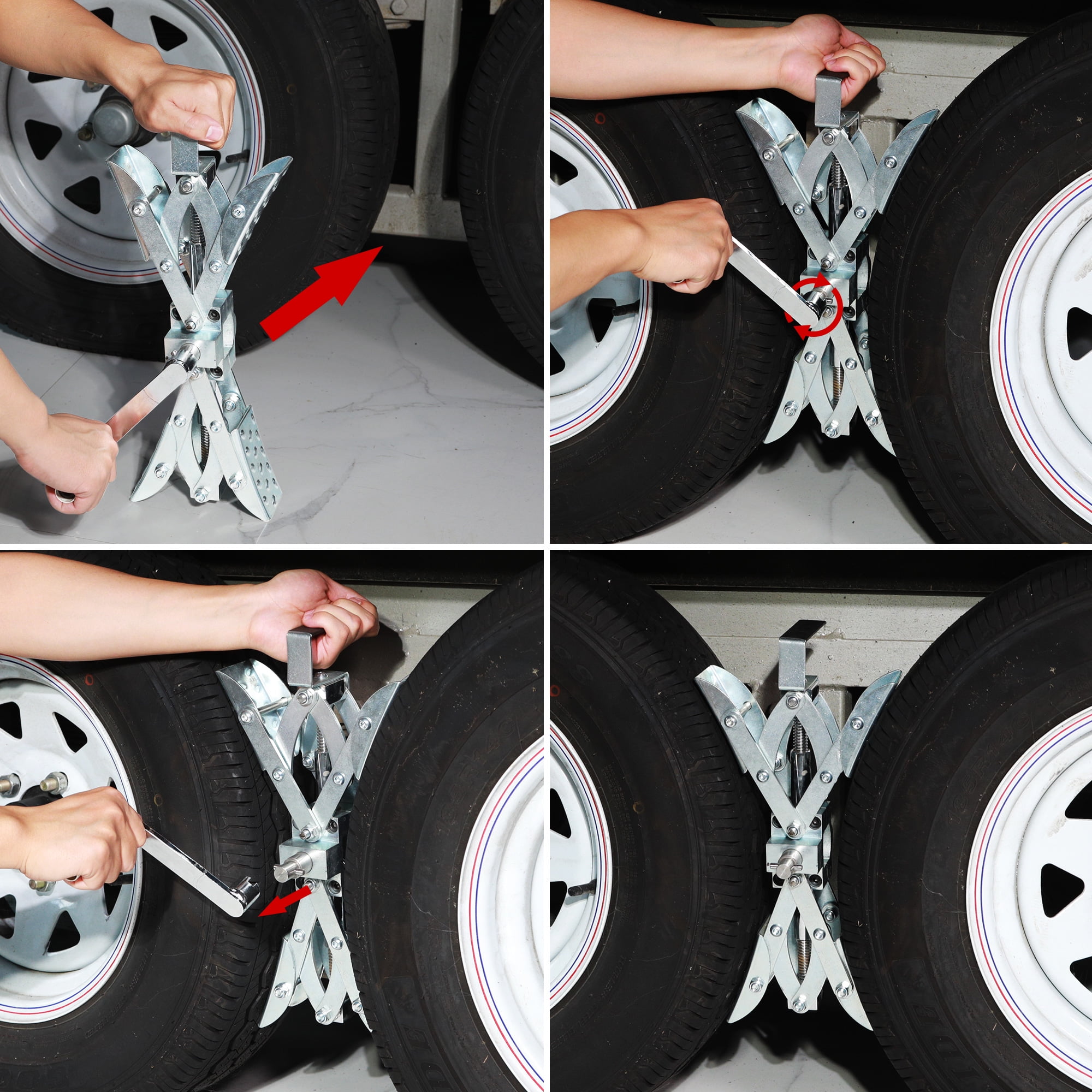 Ledkingdomus RV Wheel Chock Stabilizer, Camper X-Shaped Wheel Tire