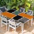 thumbnail image 2 of Orange Black Table Cloths for 5 Foot Rectangle Tables, Farmhouse Striped Modern Abstract Art Patio Waterproof Elastic Fitted Tablecloths, Washable Rectangular Table Cover for Camping, 2 of 8