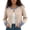 Beige, variant on Wang6 Cropped Cardigan Sweaters for Women Causal Button Open Front Long Sleeve Knit Sweater Trendy Fall Winter Crew Neck Color Blocking Knitted Tops Outerwear White XL
