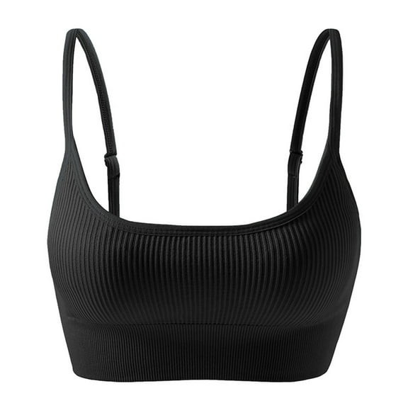 DuoJiaJ Sports Bra Shockproof And Sagging Running Gathered Yoga Sling Without Steel Ring Beautiful Back Fitness Bra Plus Size Bras Black