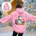 thumbnail image 4 of Kaprioy Oversized Sweatshirt For Women Christmas Snowman Pattern Christmas Colorful Winter Sweatshirt Fall Fashion Long Sleeve Clothing Pink, M, 4 of 8