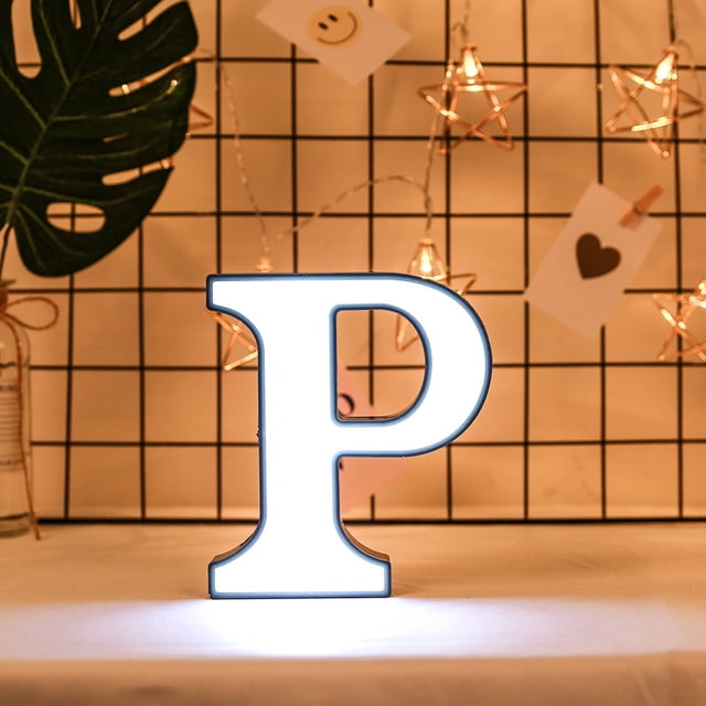 Xihbxyly Lámpara de Noche Creativa con Letras Led, Luz Blanca Cálida y Suave, Ideal para Decorar Paredes o de Pie, Mesas de Fiesta, Decoración Navideña, Material Abs+Pp, 16-20 Cm