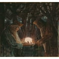 thumbnail image 2 of Ciurlionis, Mikalojus Konstantinas 21x20 Gold Ornate Wood Framed with Double Matting Museum Art Print Titled - Kings Fairy Tale, 2 of 4