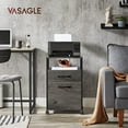 VASAGLE File Mobile Filing with Wheels 2 Drawers Open