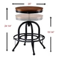 thumbnail image 6 of Home Square 24.25" Adjustable Swivel Counter Stool in Pine - Set of 2, 6 of 6