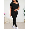 thumbnail image 2 of Aomice Lounge Sets for Women 2 Piece Summer Casual Jogger Workout Outfits Short Tops Long Pant Sweat suit leggings set-XXL-Black, 2 of 5