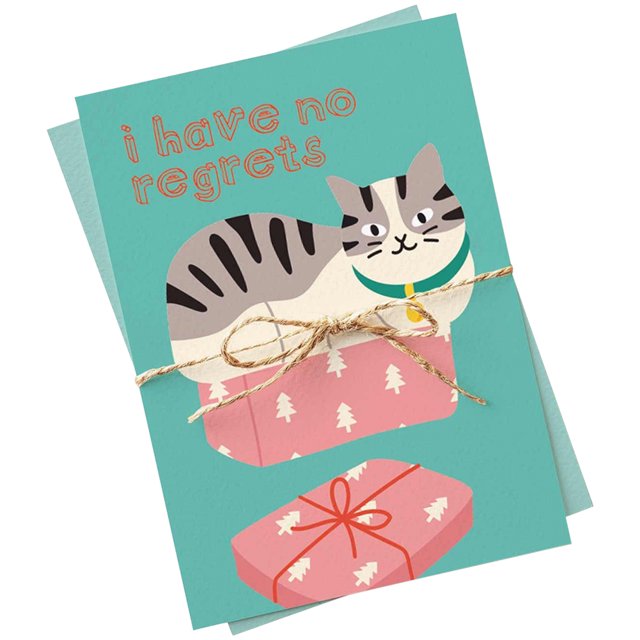 Tarjeta de regalo de gato divertido de Navidad Tarjetas de felicitación creativas lindas para mascotas Adornos navideños