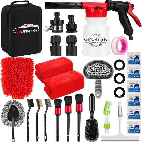 Kit de limpieza para lavado de autos GPUSFAK, 26 piezas, cepillos de espuma