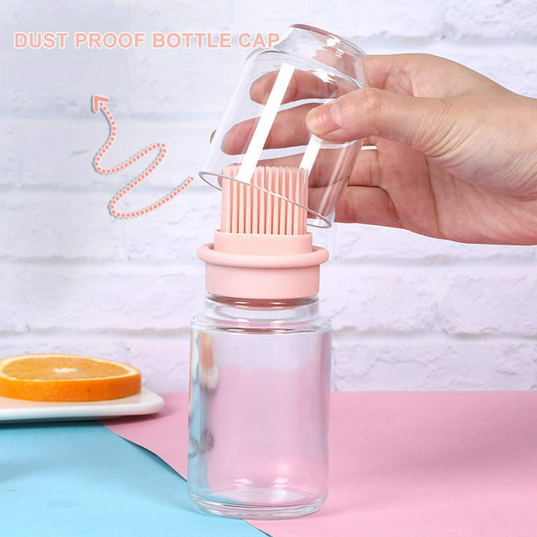 Glass Oil Bottle and Silicone Brush Set