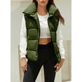 thumbnail image 4 of Liacowi Women Juniors Quilted Puffer Vest Coat Winter Lightweight Sleeveless Warm Outerwear Stand Collar Padded Jacket with Pockets, 4 of 6