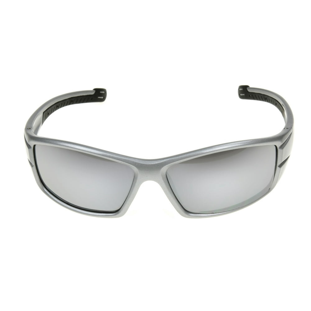 Foster Grant Foster Grant Men's Silver Mirrored Wrap Sunglasses JJ06