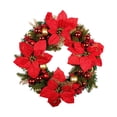 thumbnail image 5 of Christmas Wreath Holiday Decoration Wreath Adornment with Berries Clusters and Balls for Fireplaces Door Holiday Centerpieces Big Flower, 5 of 10