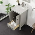 thumbnail image 5 of Eviva London 20" x 18" Gray Transitional Bathroom Vanity w/ White Carrara Quartz Top and Undermount Sink, 5 of 8