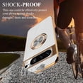 thumbnail image 6 of for Google Pixel 8 Pro Case with Ring Holder Magnetic Aesthetic Google Pixel 8 Pro Phone Case Silicone Soft TPU Thin White Cover 360° Rotatable Metal Kickstand (White), 6 of 14
