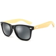 thumbnail image 4 of Gafas de sol coloridas con película de color de bambú para hombres y mujeres Gafas de sol de PC con patas de bambú, 4 of 4