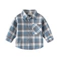 thumbnail image 3 of YOUYEDIAN Plaid Shirts for Boys Long Sleeve Button Down Shirts Casual Collared Cotton Tops, 3 of 5