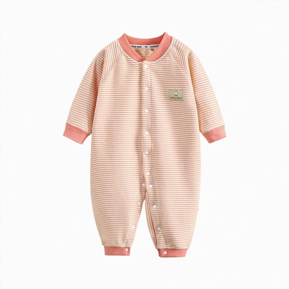 18-24 Months Newborn Baby Boys And Girls Bodysuits Cute Print Long Sleeved Warm Bodysuits