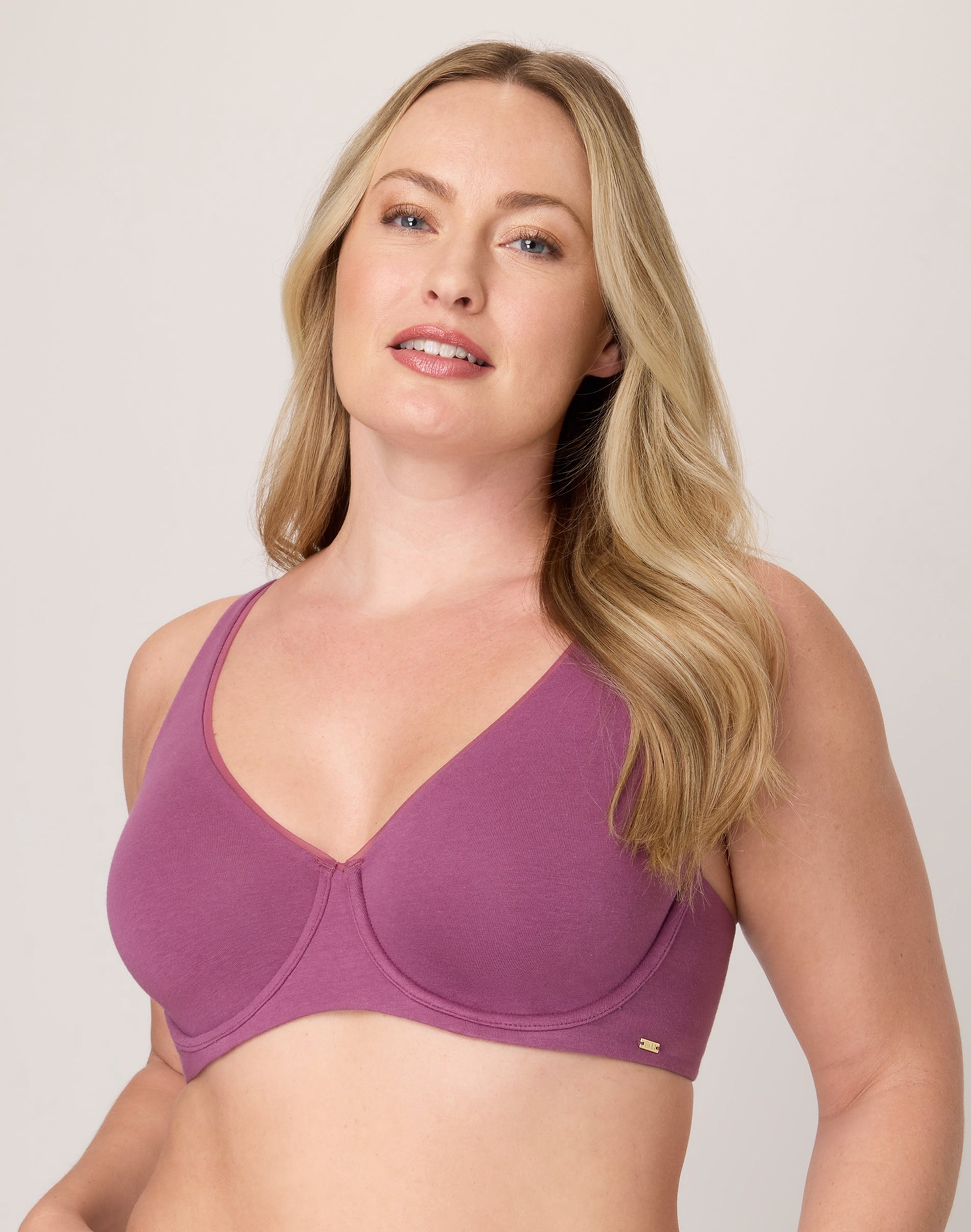 Women's Bali DF8131 Cotton Collection 2-Ply Underwire Bra (Mauve Mood 36C)