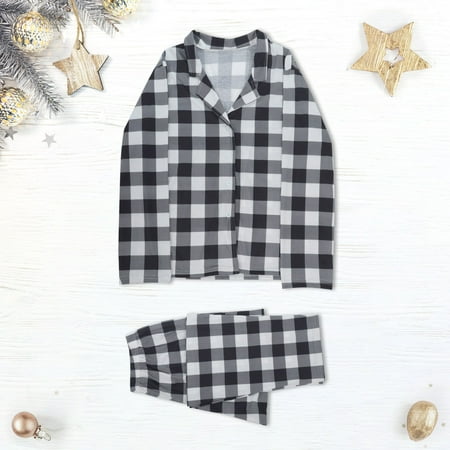 

Family Christmas Pajamas Soft White Plaid Print Christmas Pajamas For Dad