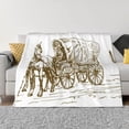 thumbnail image 1 of Fotbe Western Scenery With Old Wagon Manta de Franela con Estampado, Manta Ultrasuave para Cama, Sofá, Auto, Hipoalergénica y Antibolitas-60"x50", 1 of 6