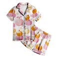 thumbnail image 4 of Leey-World Matching Pajamas Girls Shorts Set Toddler Short Sleeve Print Shirts Tops Pants Outfits Button, 4 of 5