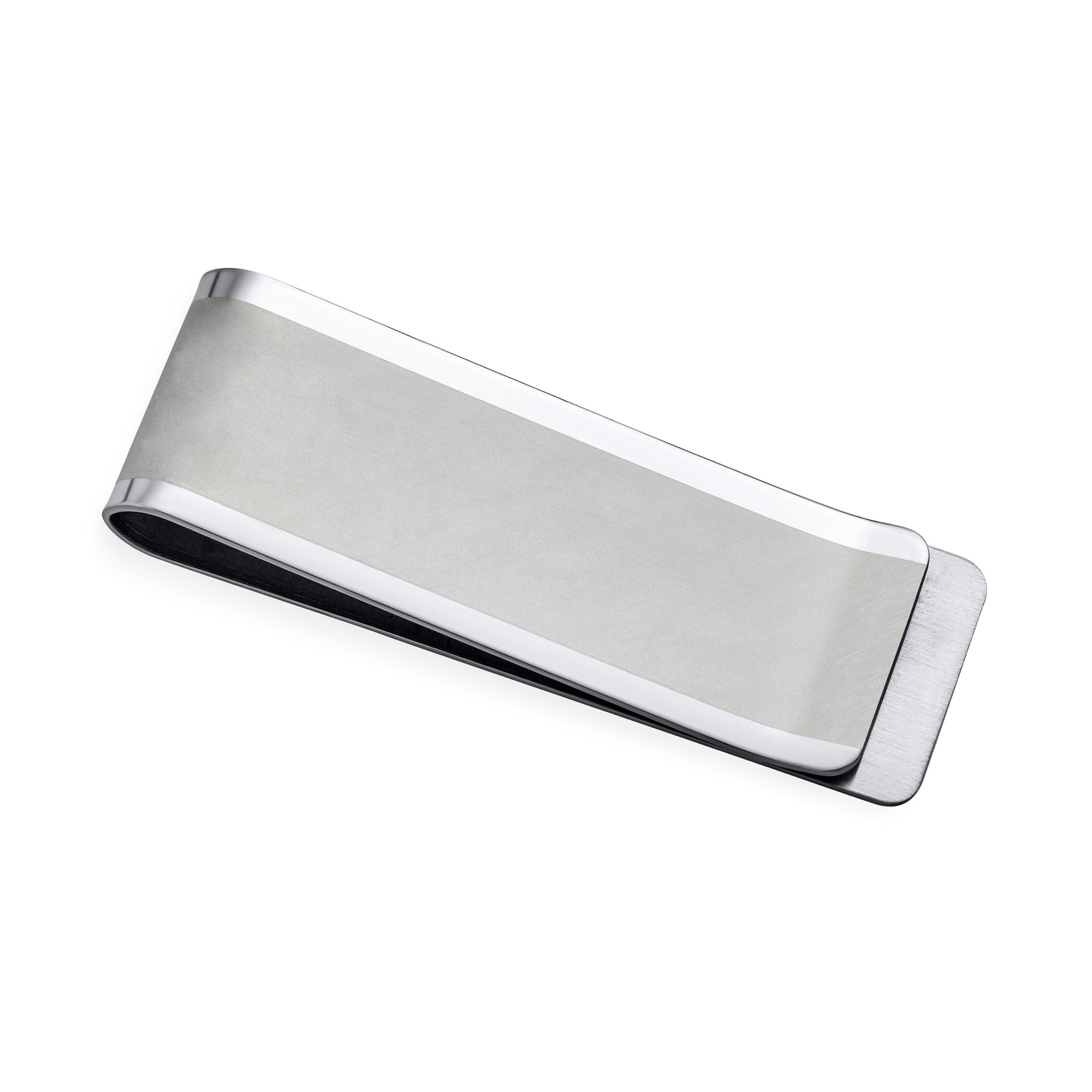 Men's Classic Money Clip Credit Card Silver Matte Finish Stainless ...