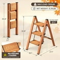 thumbnail image 2 of 3 Step Ladder, Folding Step Stool with Anti-Slip Wide Pedal, Aluminum Material Lightweight Yet Sturdy, 300 Lbs Load, Cute Modern Apperance for Indoor Household Spaces, 2 of 11
