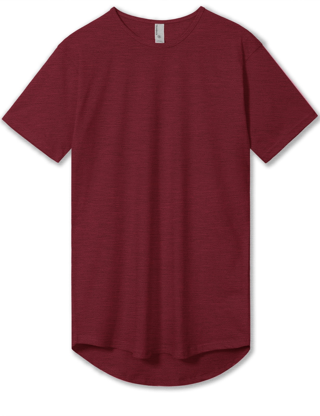 Allsense Men's Lightweight Color Longline Modern Fit TShirt H.Burgundy