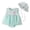 AB16 Green, variant on Curuila Infant Girls Ruffles Romper Crew Neck Sleeveless Plaid Prints Bodysuit Outfits Set With Hat Green Size 0-3 Months