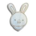 thumbnail image 2 of Unfinished Wood Etched Bunny Head Shape | Paint By Line Crafts 10" / 1/8", 2 of 2