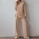 thumbnail image 4 of Gibobby Trajes de entrenamiento Traje de moda para mujer, conjunto de dos piezas de informal holgado, otoño e invierno, 2023(Caqui, L), 4 of 5