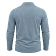 thumbnail image 6 of GrmtClth All Occasion Lapel Collar Vintage Dyed Polo Shirt for Men, Chest Pocket Long Sleeve Relaxed Fit Daily Street Casual Tops Light Gray XL, 6 of 8