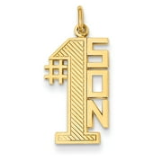 14k Yellow Gold Number 1 Son Charm - 1.5 Grams - Measures 27.8x12mm