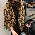 thumbnail image 7 of Jiibva Leopard Tassels Scarf Lady Oversized Long Soft Warm Wrap Shawl Windproof Winter Neck Warmer Animal Print Scarves for Women, 7 of 7