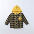 thumbnail image 4 of CUZIBR Toddler Boys Girls Shirt Coats Cartoon Dinosaur Jacket Plaid Long Sleeve Kids Hooded Tops Outwear Fashionable Dailywear For Child, 4 of 5