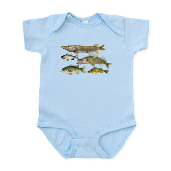 CafePress - All Fish Body Suit - Baby Light Bodysuit, Size Newborn - 24 Months
