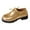 Gold, variant on Lace up Loafers for Women Trendy Stitching Round Toe Walking Shoes Lug Sole Chunky Heel Casual Dress Shoes Gold Size 7