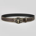 thumbnail image 2 of New denim belt men's retro American belt hip hop trend bead rivets personalized design belt men, 2 of 3