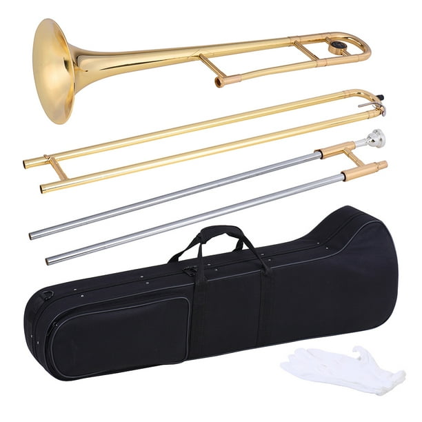 Acheter Trompette en laiton Standard Bb, Instrument à vent avec embout, sac  de transport, gants, chiffon de nettoyage, accordeur