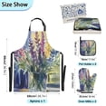 thumbnail image 3 of Watercolor Colorful Lavender Oven Mitts and Pot Holders with Chef Apron Set 5 Pcs Kitchen Cooking Set, 3 of 6