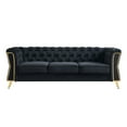 thumbnail image 2 of Chesterfield Button Tufted Velvet Sofa, 3 Seats Upholstered Couch With Gold Metal Legs For Living Room Office Apartment, 2 of 11