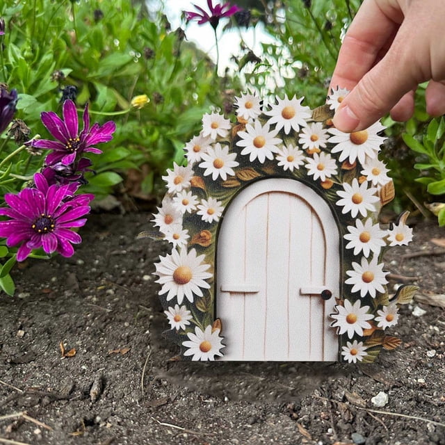 Xihbxyly Puerta de Jardín de Resina, Decoración de Madera Artesanal, Accesorio de Tocón de Árbol Resistente a La Intemperie, Kit Mágico para Jardín Al Aire Libre, Perfecto para Patios y Jardines, Mul