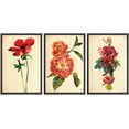 thumbnail image 3 of PixonSign Framed Wall Art Print Set Vintage Watercolor Red Rose Variety Floral Wilderness Illustrations Modern Art Glam Colorful Multicolor Cool for Living Room, Bedroom, Office - 24"x36"x3 Black, 3 of 5
