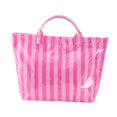 thumbnail image 2 of Bolso de trabajo a rayas, gran capacidad, impermeable, tipo hobo, ideal para la playa, el trabajo y los viajes. Rosa, 2 of 9